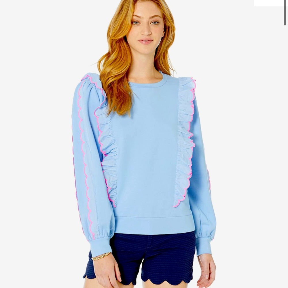 NWT Lilly Pulitzer Suzy Scalloped Sweatshirt Size: S